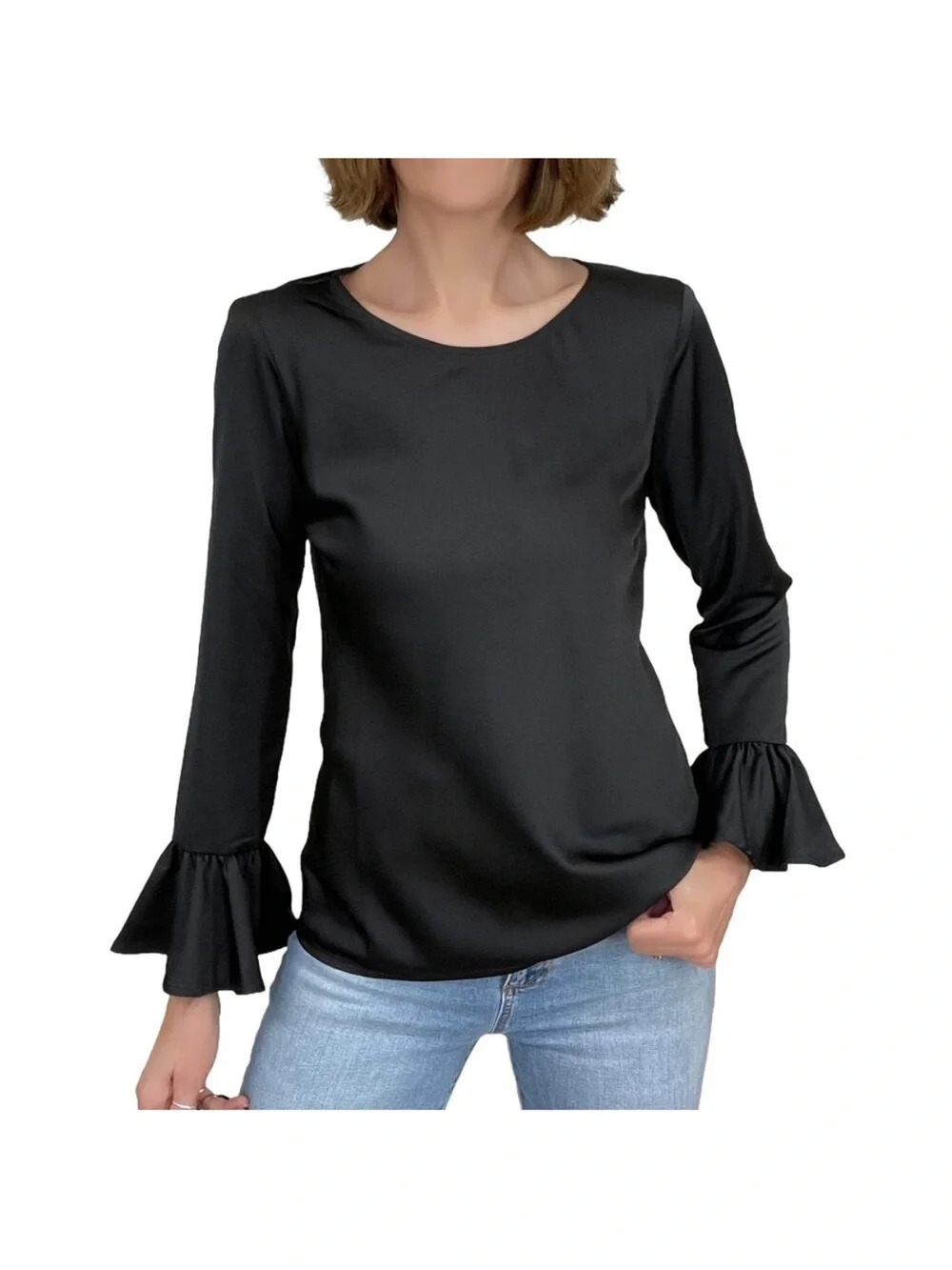 J crew winter garden top blouse black‎ Size XS